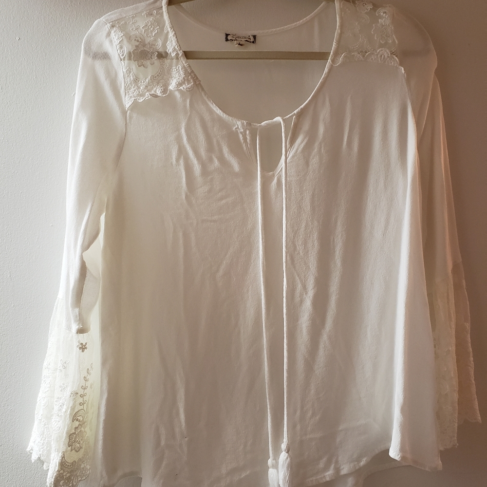 White sheer tunic